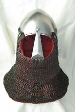 Medieval Custom SCA 18 Gauge Steel nosal Bascinet Helmet x-mas gift picture