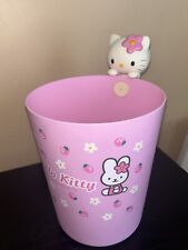 Vintage Sanrio 2000 Trash Can Waste Basket Hello Kitty HANGING OVER THE TOP picture