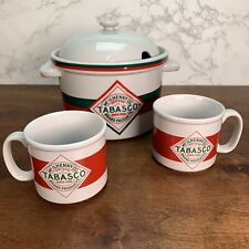 Vintage Tabasco Brand Hot Sauce Soup Chili Fondue Crock-pot  & 2 Tabasco Mugs picture