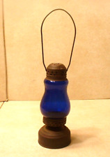 Antique Victorian Jewel Cobalt Ice Skating Lamp picture