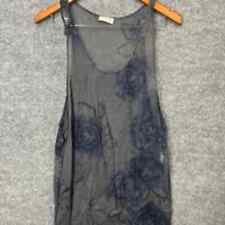 Dries Van Noten silk mesh black floral tank top size large picture