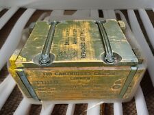 Vintage Military Wood Ammo Crate .50 Cal M8 Linked With Metal Straps Small Arms picture