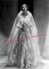Vintage Old 1930's Photo reprint of Woman Bride in Gorgeous Wedding Dress & Veil picture