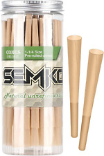 SEMKONT 1-1/4 Rolling Papers Pre Rolled Cones | 72 Pack | Natural Pre Rolled Rol picture