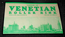 Vintage VENETIAN ROLLER RINK, Miami Florida ~ Roller Rink Label, Roller Skating picture