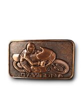 Vtg Daytona Motorcycle Racing Belt Buckle Florida Bike Week Speedway Biker  picture