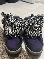 Authentic Lanvin Leather Curb Sneakers Size 43 Purple picture