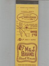 Matchbook Cover M&J Brand Steak House West Fargo, ND picture