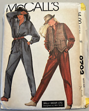 Vintage McCalls 8703 Bust 32.5-34 Uncut Jumpsuit Pockets Long Sleeve Willi Smith picture