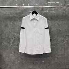 Man women Button Up Shirt Slim Fit Long Sleeve white Casual top picture