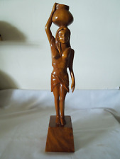 Native Woman Statue Kiln Dried Monkey Pod Mabini Handcrafted in the Philippines picture