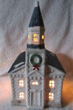 Vintage 1989 Colonial America Collection Lighted Ceramic Church. picture