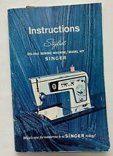 vtg 1968 Singer model 477 SEWING MACHINE INSTRUCTION MANUAL book stylist zig zag picture