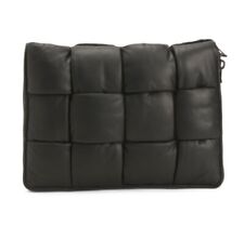 NEW BOTTEGA VENETA Black padded Leather Laptop Sleeve $2,250 picture