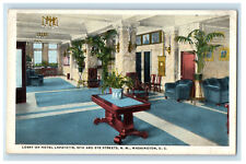 c1920s Lobby of Hotel Lafayette 16th and Eye Sts. NW Washington DC Postcard picture