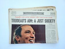 Pierre Trudeau Wins Prime Minister Apr 8, 1968, Toronto Daily Star Newspaper picture