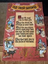 Vintage Linen Tea Towel “ Old Irish Sayings ” Ireland Linen Blend New NOS Talbot picture