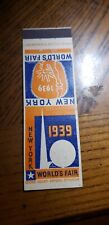 Vintage Matchcover New York World's Fair 1939 picture