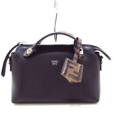 Auth FENDI Mini By The Way 8BL145 Black Light Brown Calf Leather Women Handbag picture