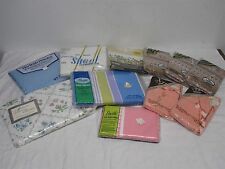 4 VINTAGE FULL SHEETS with 14 STANDARD SIZE PILLOWCASES ~ ALL NOS, NEW, MINT picture