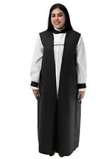 New Women Bishop Ladies Black Clergy Chimere & Rochet White gown Set - All Sizes picture