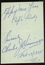Charles J. Winninger d1969 signed autograph 4x5 Cut Actor Comedies Musicals picture