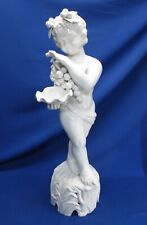 ITALIAN WHITE PORCELAIN GRAPE HARVEST FIGURINE / WINE OR INDOOR WATER FOUNTAIN picture