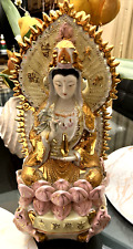 VTG  Porcelain Sitting Guan Yin, Kwan Yin, Kuan Yin Chinese Goddess Hollow 14