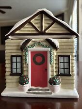 One Canoe Two Winter Cottage Ceramic Sculpted Cookie Jar from Mfr picture