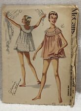 McCall's 3502 Teen Junior Size 14 Bust 32 Shortie Nightgown & Bloomers 1955 CUT picture