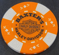 BAXTER'S HD ~ OHIO (Orange AKQJ) Harley Davidson Poker Chip picture