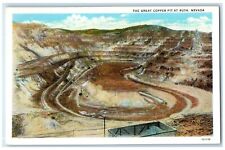 c1920 Aerial View Man Made Hole Earth Great Copper Pit Ruth Ely Nevada Postcard picture
