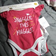 Harry Potter Hogwarts Baby girl Lot Of 3 Bodysuit 3-6 Month New Snuggle muggle picture