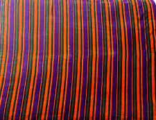 Vtg MCM 70's Multicolor Fabric Mod Striped Orange Purple Velvet Velour 74