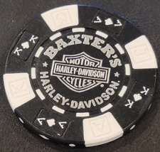 BAXTER'S HD ~ OHIO (Black AKQJ) Harley Davidson Poker Chip picture