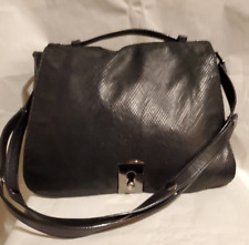 Botkier Black Super Soft Leather & Snake Satchel / Handbag / Shoulder Bag picture