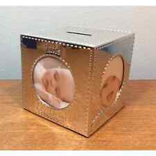Carter’s Silver Plated Cube Frame Bank Baby Gift 2010 Decor Keepsake Baby’s Room picture