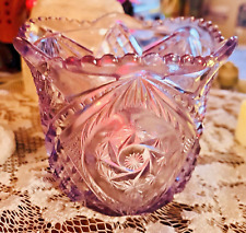 Antique Amethyst Cristal D'Arques Durand Bohemian Snowflake Garden Sugar Cup picture