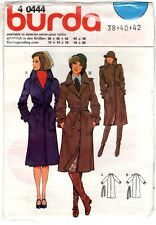 Vtg Burda 4 0444 Classic Belted Trench Coat Pattern Women's Size 38 40 42 UNCUT picture