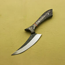 HAND FORGED RAILROAD SPIKE CARBON STEEL CUSTOM WOOD FIXED BLADE HUNTINE KNIFE picture