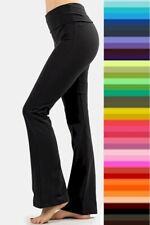  Yoga Pants Stretch Cotton Fold Over High Waist Flare Legging  STORE CLOSING picture
