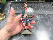 Signed Sculptures All Handmade UK Scottish Man With Sword & Shield Figurine picture