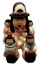 Lloyd Southwest Terracotta Figurine Indigenous Native Mother Children 7” X 5” picture