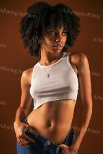 Risque Print Black Model Pretty Woman Big Boobs Studio Portrait Afro Q35 picture