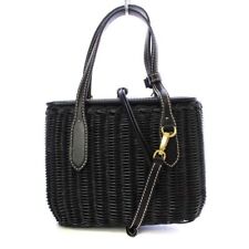 Miumiu 22Ss Wicker X Leather Basket Bag Handbag Shoulder 2Way Crossbody Nero 5Ba picture