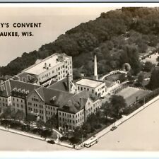 c1910s Milwaukee, Wis. Birds Eye RPPC St. Mary's Convent Cropped Real Photo A131 picture