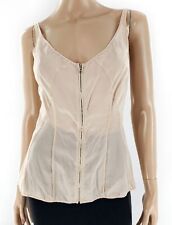 NARCISO RODRIGUEZ Nude Silk Peplum Zip Up Top Size 42 / S 4 6 picture