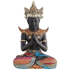 Colorful Thai Sukhothai Buddha Statue Sitting Asian Zen Meditating Sculpture  picture