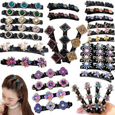 Sparkling Crystal Stone Braided Hair Clips Satin Rhinestone Fabric Hair Bands picture
