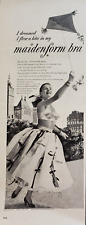 1954 Maidenform Bra Woman Wearing Bra Outside Flying Kite Vtg Print Ad picture
